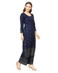 Kanthakari Acro Wool Blue Dress Material with Stole