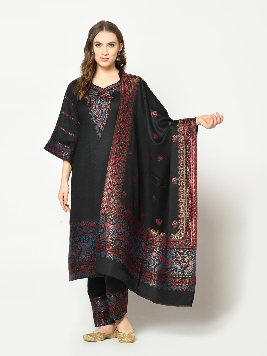 Acro Wool Blue Dress Material with Stole – Safaa World