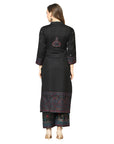 Acro Wool Black Dress Material with Stole