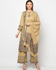 Acro Wool Camel Dress Material with Stole