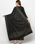Acro Wool Black Dress Material with Stole