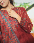 Acro Wool Maroon Dress Material with Stole