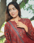 Acro Wool Maroon Dress Material with Stole