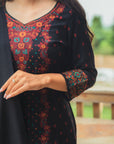 Acro Wool Black Dress Material with Stole