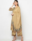 Acro Wool Camel Dress Material with Stole
