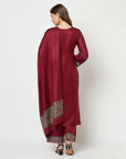 Acro Wool Maroon Dress Material with Stole