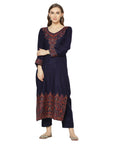 Acro Wool Blue Dress Material with Stole