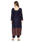 Acro Wool Blue Dress Material with Stole
