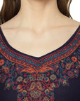 Acro Wool Blue Dress Material with Stole