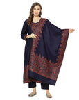 Acro Wool Blue Dress Material with Stole