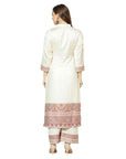 Acro Wool Cream Dress Material with Stole