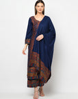 Acro Wool Blue Dress Material with Stole