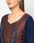 Acro Wool Blue Dress Material with Stole