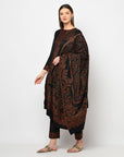 Acro Wool Black Dress Material with Stole