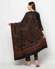 Acro Wool Black Dress Material with Stole