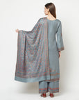 Acro Wool Grey Dress Material with Stole