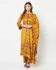 Acro Wool Mustard Dress Material with Stole