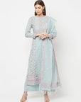 Safaa Women Organic Cotton Woven Design Unstitched Dress Material With Dupatta