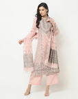 Organic Cotton Woven Design Unstitched Dress Material With Dupatta