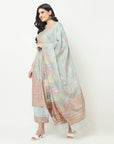 Organic Cotton Woven Design Unstitched Dress Material With Dupatta