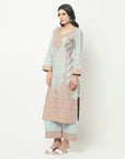 Organic Cotton Woven Design Unstitched Dress Material With Dupatta