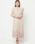 Safaa Women Organic Cotton Woven Design Unstitched Dress Material With Dupatta