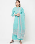 Safaa Women Organic Cotton Woven Design Unstitched Dress Material With Dupatta