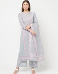 Safaa Women Organic Cotton Woven Design Unstitched Dress Material With Dupatta