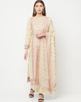 Safaa Women Organic Cotton Woven Design Unstitched Dress Material With Dupatta