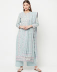 Safaa Women Organic Cotton Woven Design Unstitched Dress Material With Dupatta