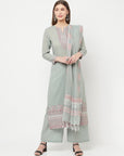 Safaa Women Organic Cotton Woven Design Unstitched Dress Material With Dupatta
