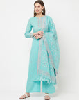Safaa Women Organic Cotton Woven Design Unstitched Dress Material With Dupatta