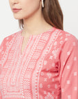Safaa Women Cotton Woven Chikankari Design Unstitched Dress Material With Contrast Dupatta