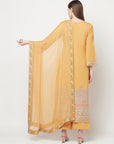 Safaa Women Cotton Woven Design Unstitched Dress Material With Chiffon Dupatta