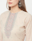 Safaa Women Organic Cotton Woven Design Unstitched Dress Material With Dupatta