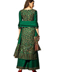 ACRO WOOL GREEN DRESS MATERIAL WITH STOLE