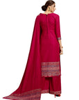 ACRO WOOL MAGENTA DRESS MATERIAL WITH STOLE