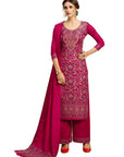 ACRO WOOL MAGENTA DRESS MATERIAL WITH STOLE