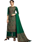 ACRO WOOL GREEN DRESS MATERIAL WITH STOLE