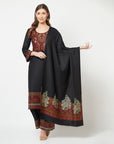 Acro Wool Black Dress Material with Stole