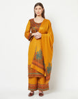 Acro Wool Mustard Dress Material with Stole