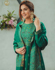 Acro Wool Green Dress Material with Stole
