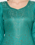 ACRO WOOL SEA GREEN DRESS MATERIAL WITH STOLE