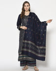 Acro Wool Blue Dress Material with Stole