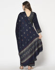 Acro Wool Blue Dress Material with Stole