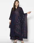 Acro Wool Blue Dress Material with Stole