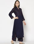 Acro Wool Blue Dress Material with Stole