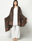 Safaa Viscose Acrylic Fabric Women's Black Multi Shawl
