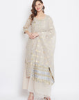 ORGANIC COTTON WOVEN CAMEL DRESS MATERIAL WITH DUPATTA