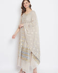 ORGANIC COTTON WOVEN CAMEL DRESS MATERIAL WITH DUPATTA